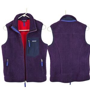 Patagonia Purple Red Blue Classic Retro Z Zip Up Fleece Vest Small